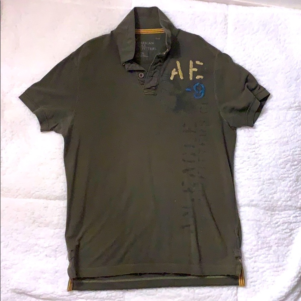Dark green A&E polo